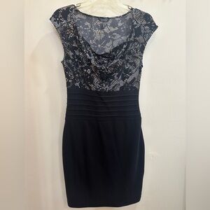 Daisy Fuentes Black Pattern Dress